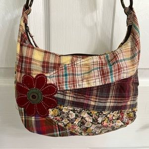 Claire’s boho patchwork crossbody floral and plaid purse